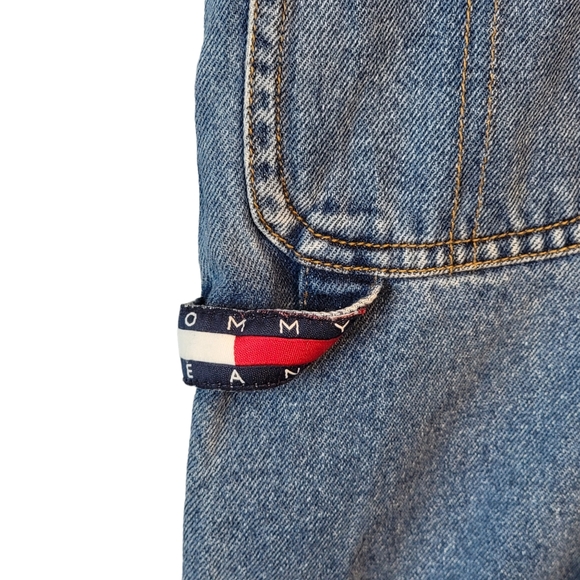 Tommy Hilfiger Vintage Medium Wash Denim Jean Overall Bibs Unisex - Picture 9 of 16